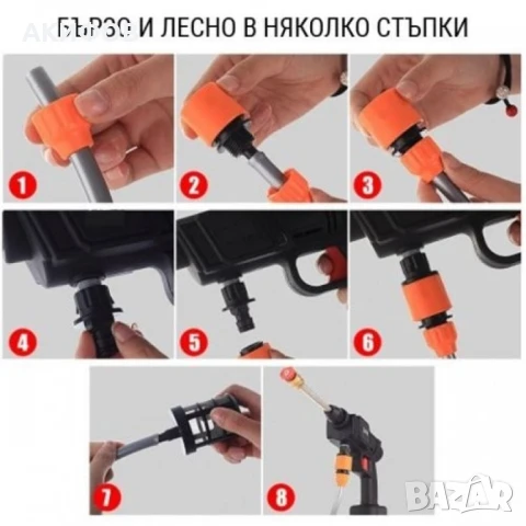 Акумулаторна Водоструйка 22 Бара, 1бр Батерия 48V 8Ah, Зарядно и Аксесоари в куфар - ПРОМОЦИЯ !!!, снимка 3 - Други - 50600331