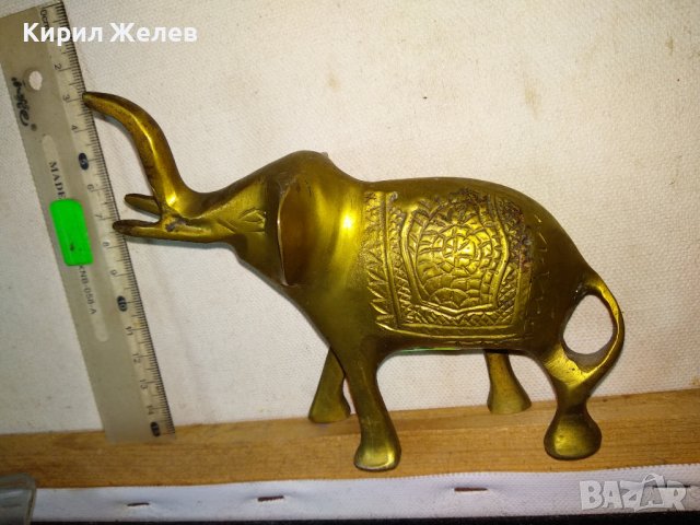 СИМПАТИЧНА КЪСМЕТЛИЙСКА ДЕКОРАТИВНА ОРНАМЕНТИРАНА МЕСИНГОВА ФИГУРКА СЛОНЧЕ 42696, снимка 13 - Статуетки - 43876664