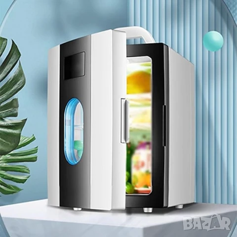 Мини хладилник, преносим хладилник за кола, за автомобил 12V, за дома 220V, мини бар, плюс затопляне, снимка 7 - Аксесоари и консумативи - 51278737