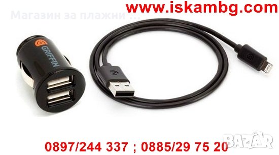 Griffin Адаптер за запалка и кабел за зареждане, снимка 7 - USB кабели - 28443466