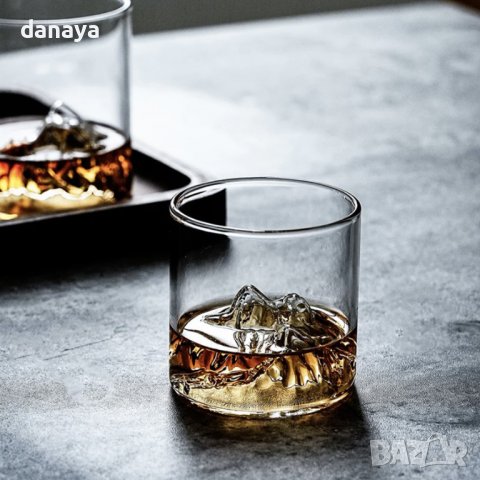 3207 Стъклена чаша за уиски Планина, снимка 3 - Чаши - 38401585
