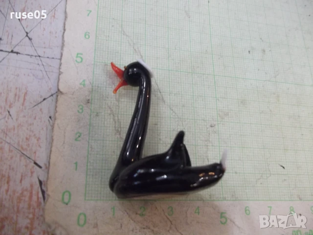 Фигура "Черен лебед" стъклена, снимка 2 - Колекции - 50659220