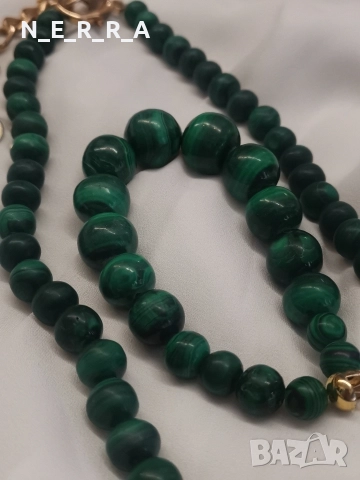Комплект от естествен малахит, снимка 4 - Бижутерийни комплекти - 52638450