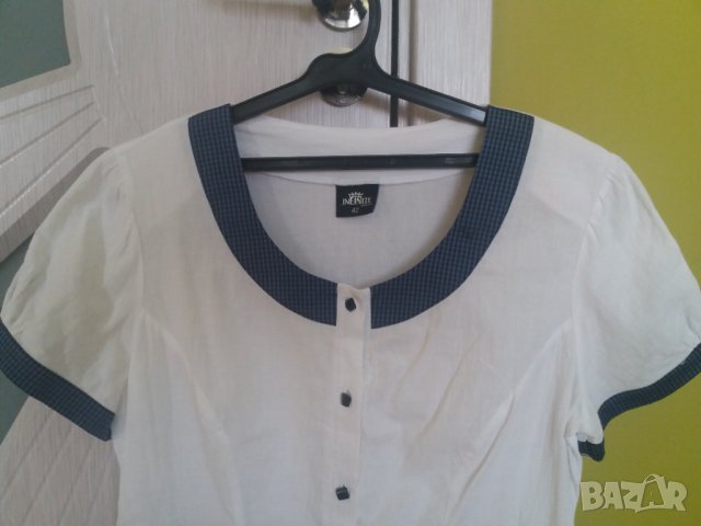 Лятна памучна блуза риза с къс ръкав INFINITE, снимка 8 - Блузи с дълъг ръкав и пуловери - 36853036