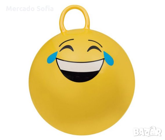 Подскачаща топка (хоп-хоп) Усмихнат жълт емотикон , снимка 1 - Детски топки - 32298494