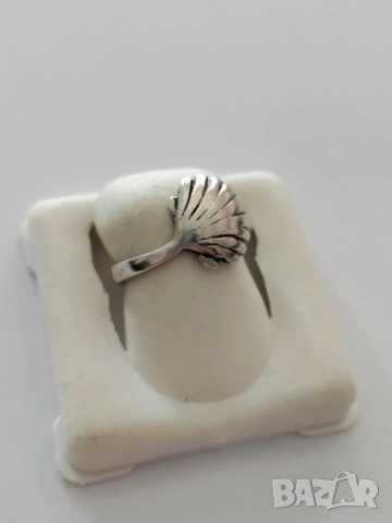 Сребърен пръстен мида, снимка 3 - Пръстени - 53464236