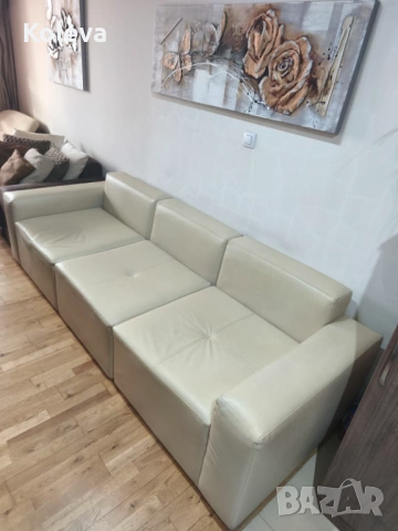 Кожен диван на модули, снимка 2 - Дивани и мека мебел - 53066054