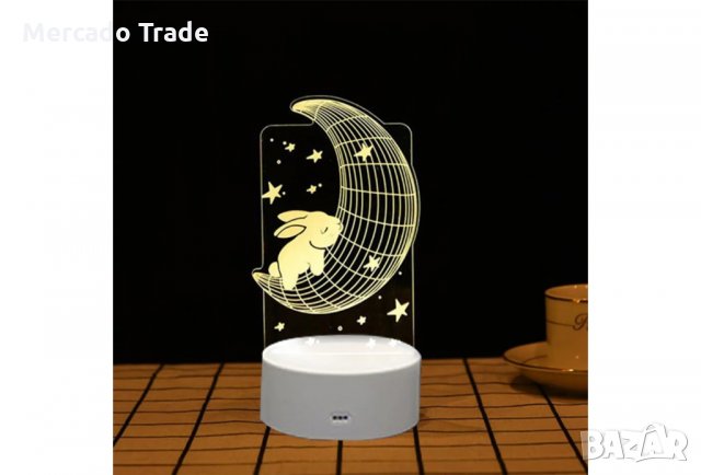 LED лампа, Три цвята, Луна със заек