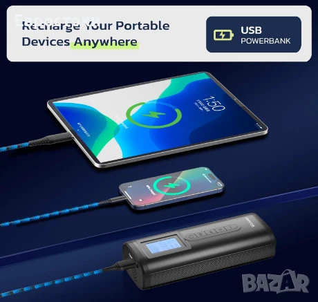 Преносим въздушен компресор Woowind AP2-P, мини въздушен компресор за гуми, снимка 6 - Аксесоари и консумативи - 50841272