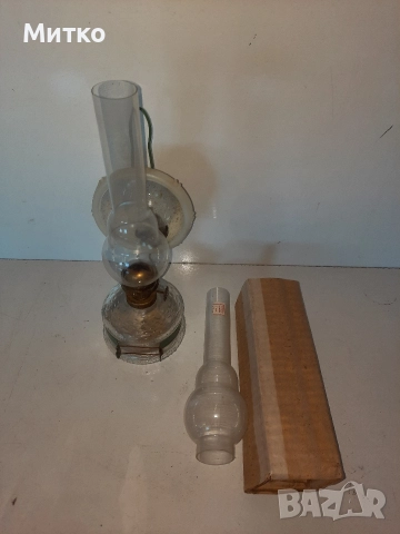 Ретро стъклена газена лампа от Соца, снимка 2 - Антикварни и старинни предмети - 52920885