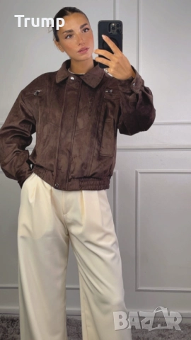 Красиво яке, велур, байкър стил, високо качество, снимка 3 - Якета - 52219176