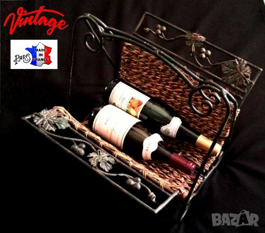 Кошница за вино от ковано желязо., снимка 1 - Антикварни и старинни предмети - 37138697