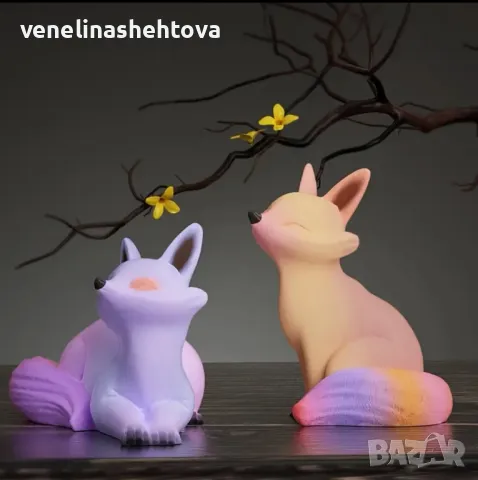 3D Два модела Голяма лисица Силиконов молд форма за свещи гипс сапун , снимка 3 - Форми - 48711888