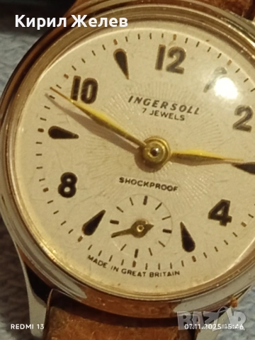 Стар механичен часовник дамски INGERSOLL SHOCKPROOF GREAT BRITAIN 51563, снимка 11 - Антикварни и старинни предмети - 52333419