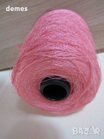 Тънка фина прежда цвят корал 898 грама, снимка 2 - Други - 28676015