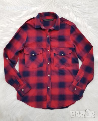 Дамска карирана риза Zara размер XS, снимка 5 - Ризи - 43308283