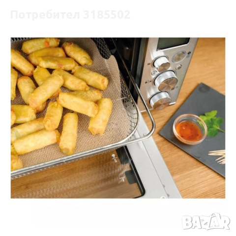 Подложка за Air Fryer 2бр., NoStik, 31x40см.\33x40см., Правоъгълнa  до 260°, кафяв, в плик, снимка 2 - Фритюрници - 51487188