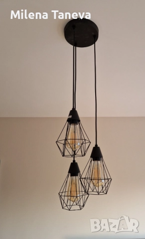 Полилей с 2 настолни лампи, снимка 2 - Полилеи - 52687940