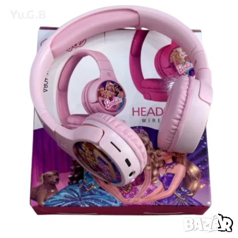Безжични слушалки с вграден микрофон Barbie, сгъваеми и регулируеми, снимка 2 - Bluetooth слушалки - 43684658