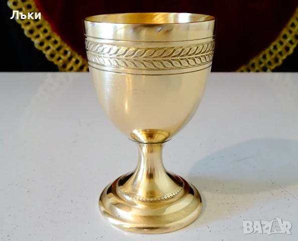 Бронзова чаша за ракия,лавров венец. , снимка 3 - Антикварни и старинни предмети - 51266371
