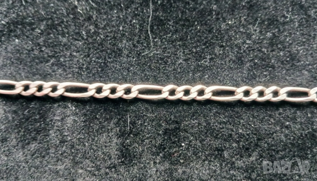 Сребърен синджир с плетка тип Олекотено Фигаро / Картие (Light Figaro), снимка 2 - Колиета, медальони, синджири - 52368143
