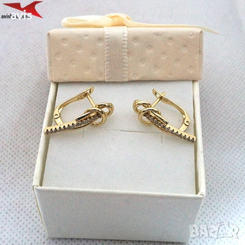 Обеци с 14К златно покритие 2141860