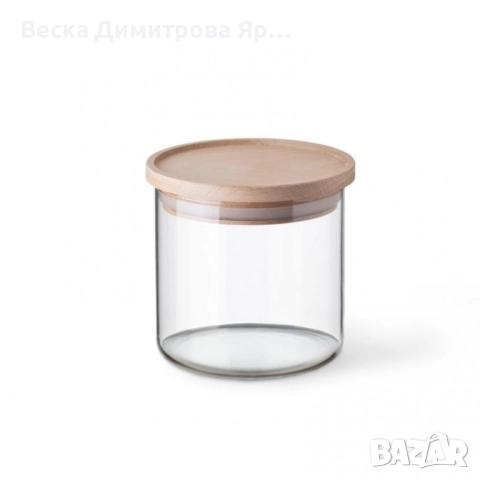 Стъклен буркан с бамбуков капак Ø10 x 10 см, 700 мл, снимка 11 - Други - 51130779