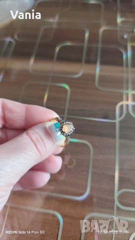 Сребърен пръстен с диаманти, снимка 4 - Пръстени - 53576491