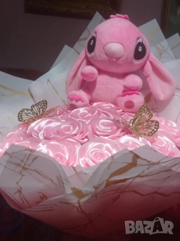 Продавам Букет от 21 Сатенени Рози Цена ,60 лева за букет., снимка 3 - Изкуствени цветя - 52794391