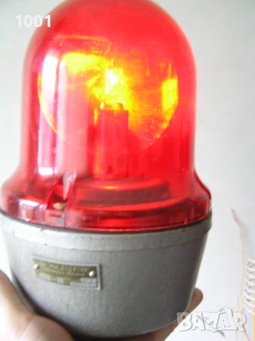 Сигнална лампа червена (буркан) от 80-те, снимка 3 - Аксесоари и консумативи - 16318188