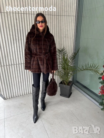 Дамско кафяво палто , снимка 5 - Палта, манта - 52886578