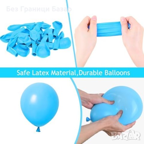 Нов луксозен комплект Розово и Синьо Балони Арка Комплект 94 броя Декорация украса, снимка 6 - Други - 43568296