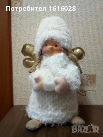 Уникално пухкаво бяло Коледно ангелче.Светещо., снимка 14 - Декорация за дома - 38515725