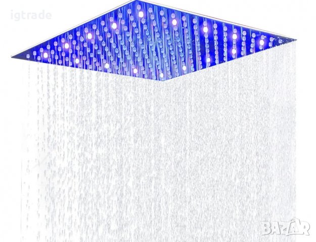 Дуж система за дъжд с LED посветка 30х30 см