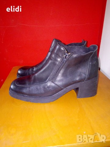 №40 отлични черни боти естествена кожа, снимка 2 - Дамски боти - 28404314