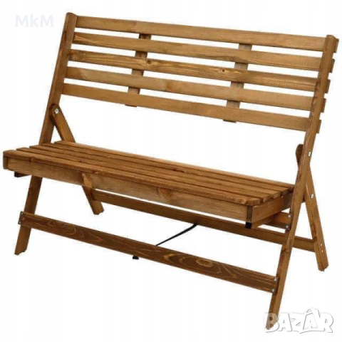 Дървена ,сгъваема , здрава пейка  подходяща за градина , веранда или тераса , снимка 5 - Градински мебели, декорация  - 44882276