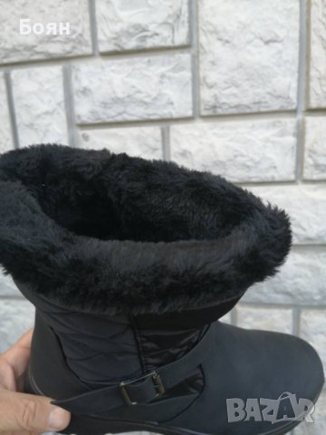  Дамски ботуши апрески с топъл хастар в черно., снимка 6 - Дамски ботуши - 38539491