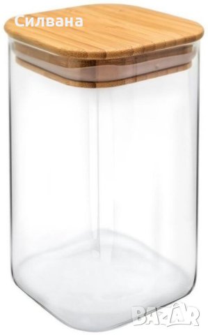 🔥Нови стъклени буркани с дървени капачки 🔥, снимка 3 - Кутии за храна - 43424739