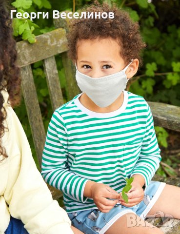 Детска, бяла, многократна памучна маска Oscar Apparels - 5 бр. в пакет, снимка 6 - Други - 43941196