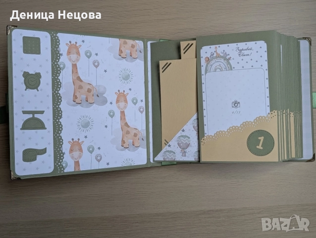 Бебешки ръчно изработен албум за снимки, подарък за бебе, погача, рожден ден, снимка 3 - Други - 52343718