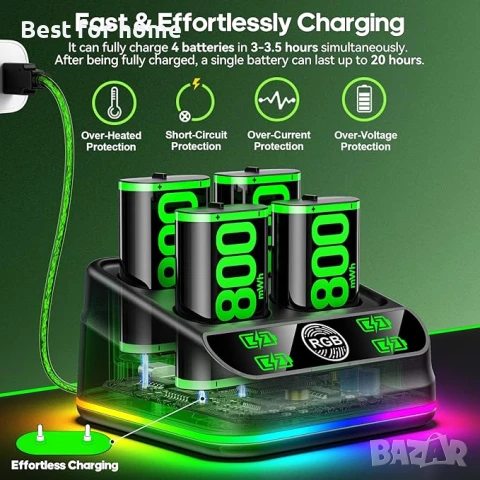 OIVO Комплекти батерии за Xbox контролери  със станция за зареждане, снимка 3 - Аксесоари - 50961919