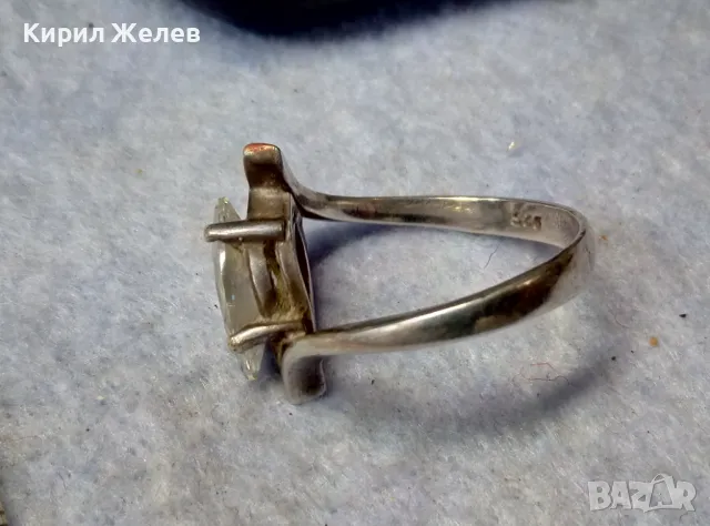 КРАСИВ СКЪПОЦЕНЕН СРЕБЪРЕН ПРЪСТЕН СРЕБРО 925 с ГОЛЯМ ИСКРЯЩ ФАСЕТИРАН ПЛАНИНСКИ КРИСТАЛ 47536, снимка 4 - Пръстени - 50024399