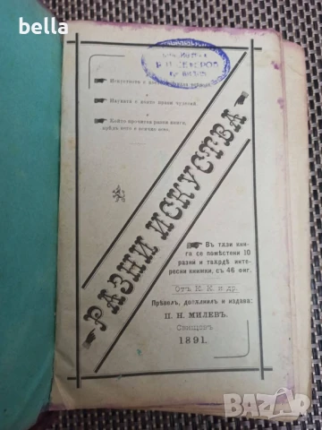 Антикварно рядко издание -Разни искуства-П.Н.Милев 1891 год., снимка 2 - Антикварни и старинни предмети - 50928356