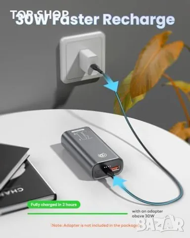 Нов Компактен 30W Power Bank батерия 10000mAh за Смартфони и Таблети, снимка 2 - Друга електроника - 49639593