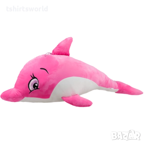 Нов голям плюшен делфин в розов цвят, 90см