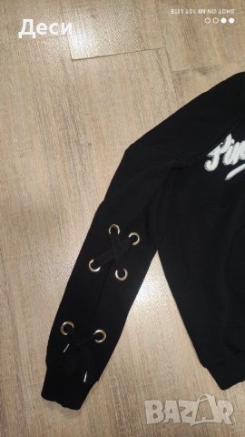 блузка с надпис и ефектни ръкави , снимка 6 - Блузи с дълъг ръкав и пуловери - 39581369
