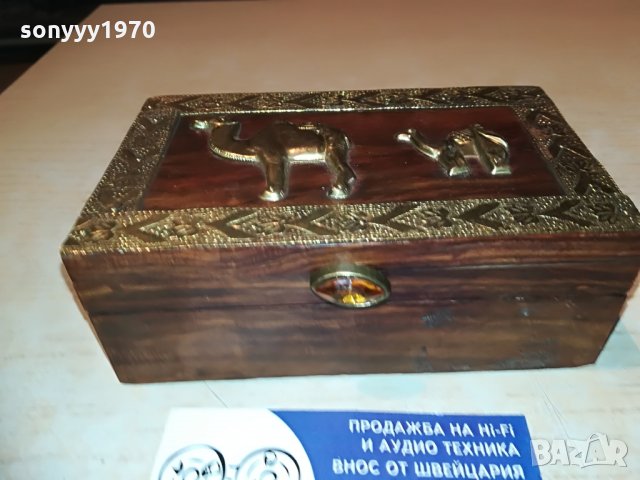 красива дървена кутия с камили-13х8х5см, снимка 8 - Колекции - 28715398