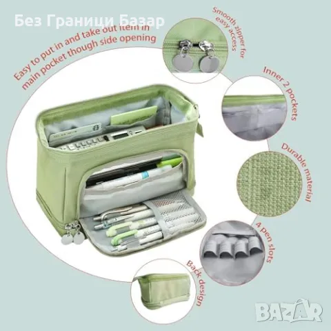 Нов Многофункционален ученически несесер, голям капацитет, снимка 3 - Други - 47372158