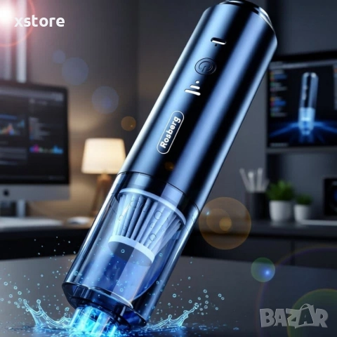 Портативна прахосмукачка 2 в 1 Rosberg, 65W 1800mAh, 0.1л., Акумулаторна, снимка 4 - Прахосмукачки - 52795674