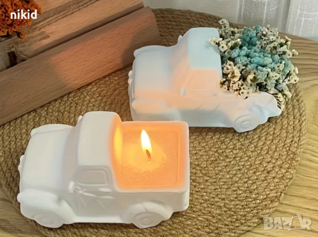 3D Огромен камион силиконов молд форма фондан шоколад гипс свещ кашпа саксия декор, снимка 2 - Форми - 52530379